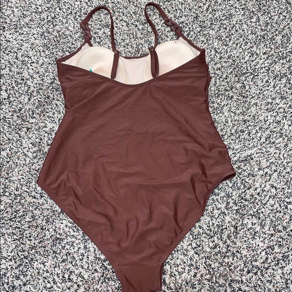 Kona Sol Brown One-Piece Swimsuit Woman’s Size Large | NWOT - Picture 5 of 7